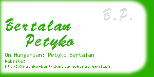 bertalan petyko business card